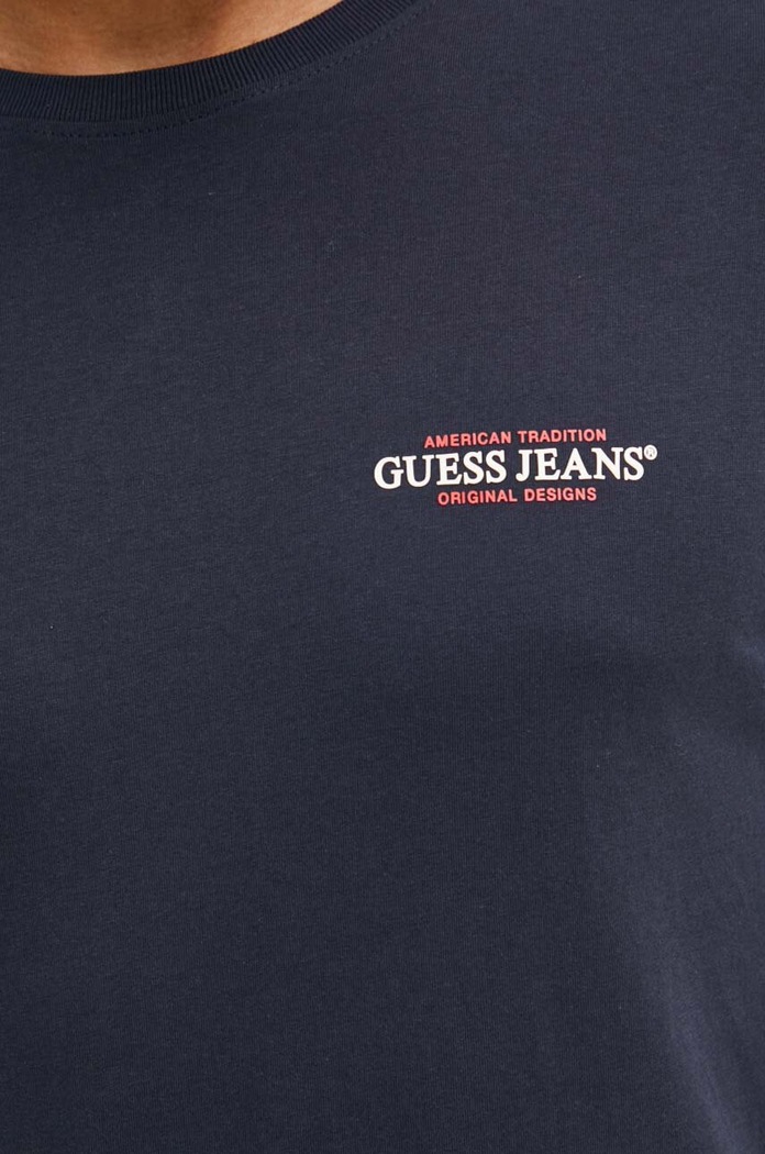 Bombažna kratka majica Guess Jeans M4YI55.K8HM0 mornarsko modra