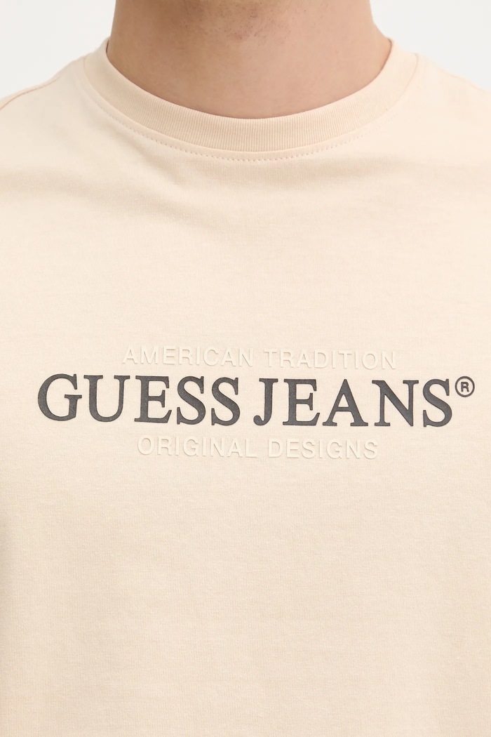 Bavlněné tričko Guess Jeans M4YI42.K8FQ4 béžová