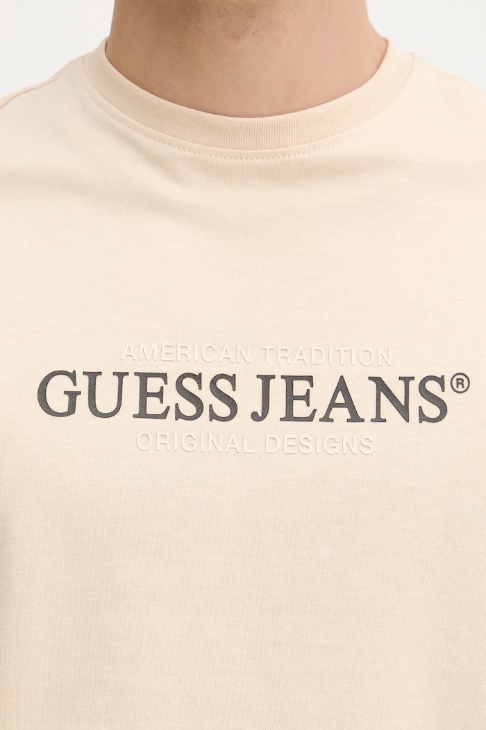 Bavlněné tričko Guess Jeans M4YI42.K8FQ4 béžová
