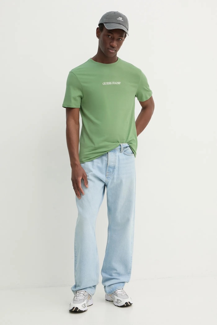 Guess Jeans pamut póló M4YI52.K8HM0 zöld SS26