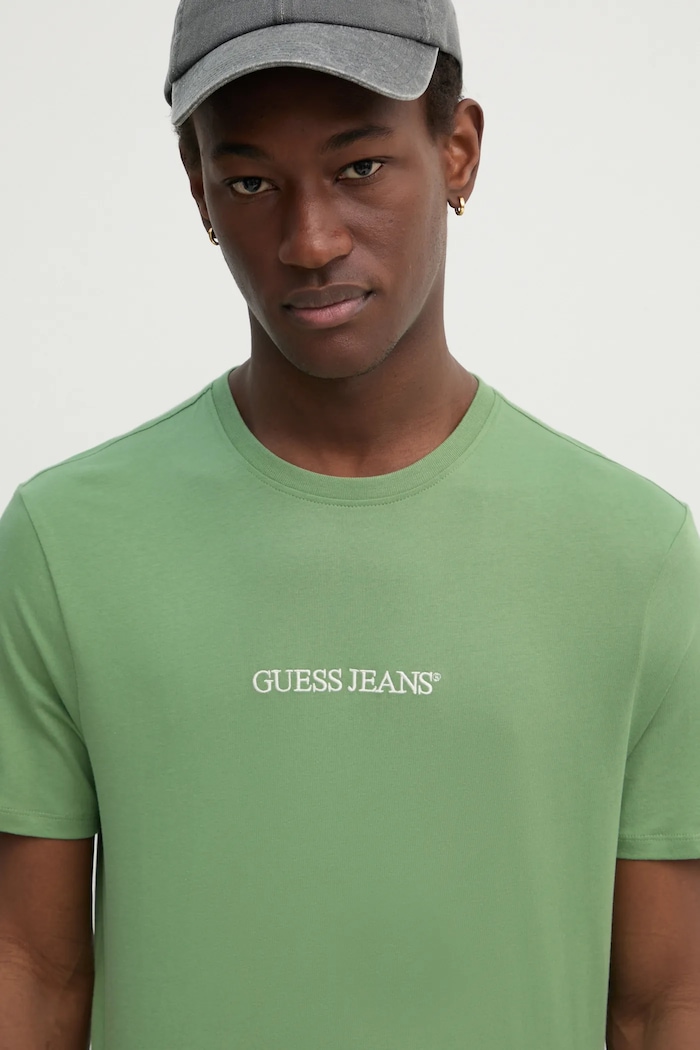 Guess Jeans pamut póló zöld M4YI52.K8HM0