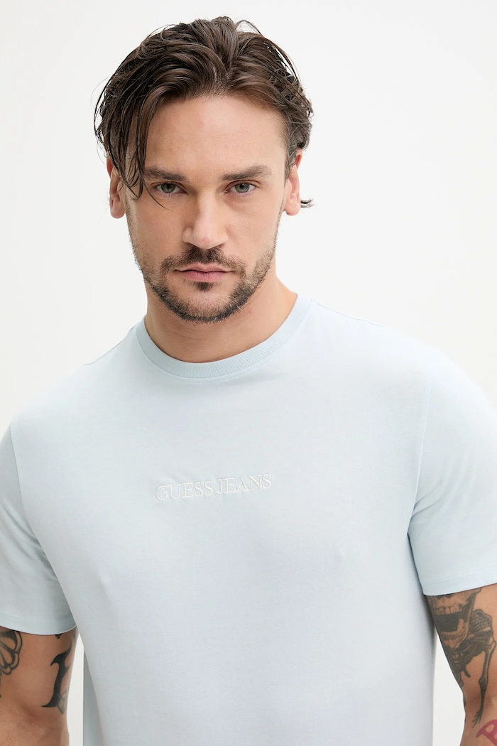Guess Jeans tricou din bumbac albastru M4YI52.K8HM0