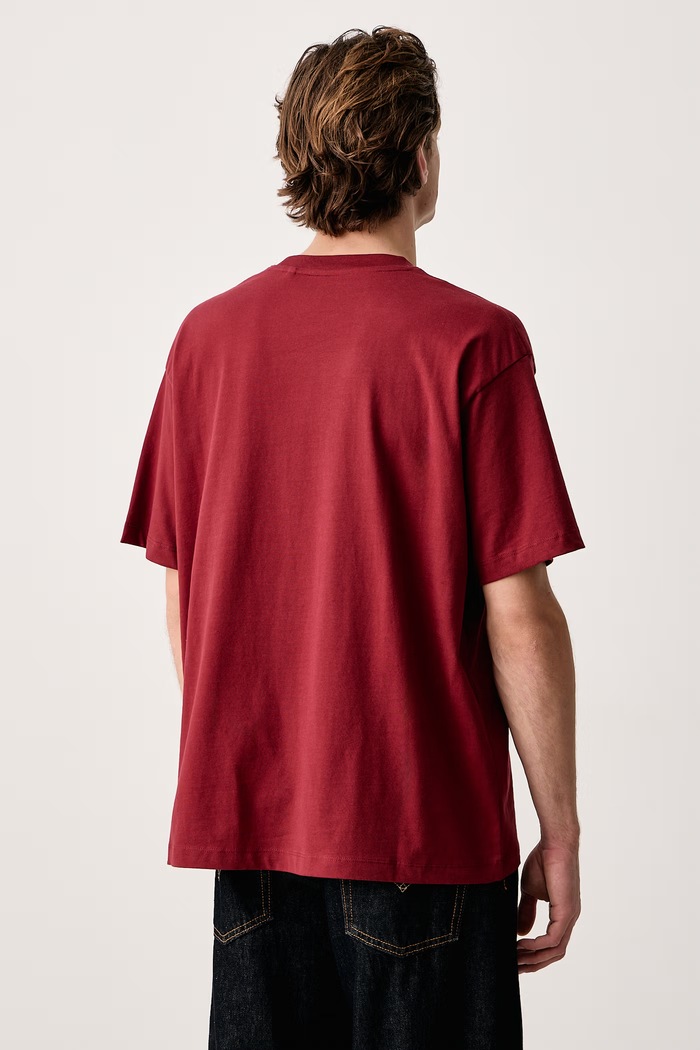 Odzież Guess Jeans T-shirt męski bawełniany M4YI46.K8FQ4 bordowy