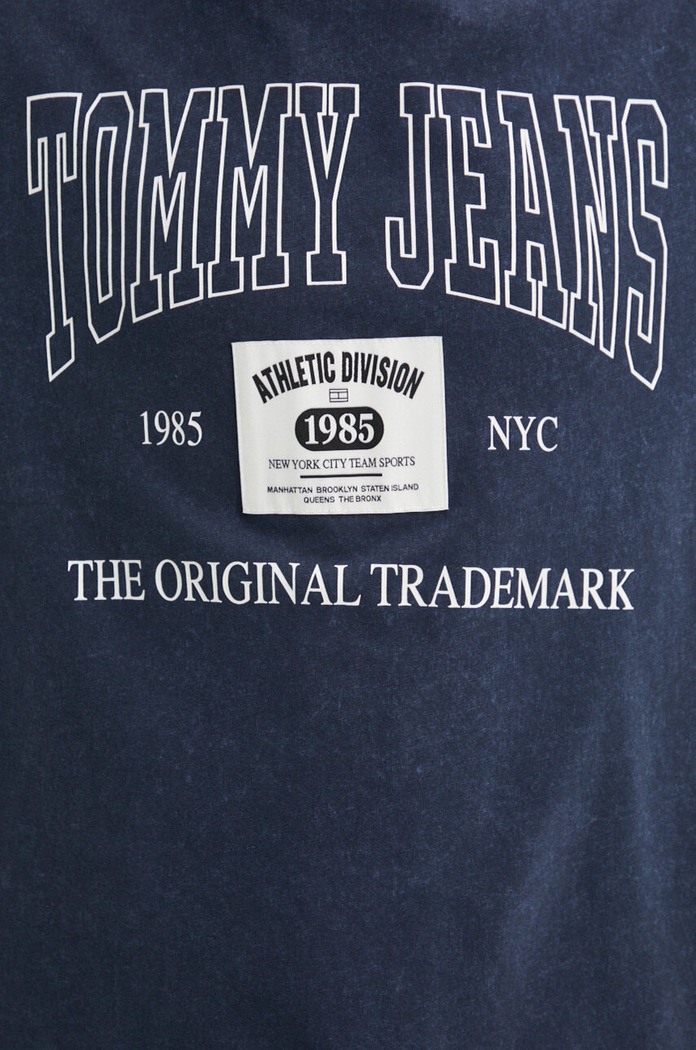 Pamučna majica Tommy Jeans DM0DM19198 mornarsko plava