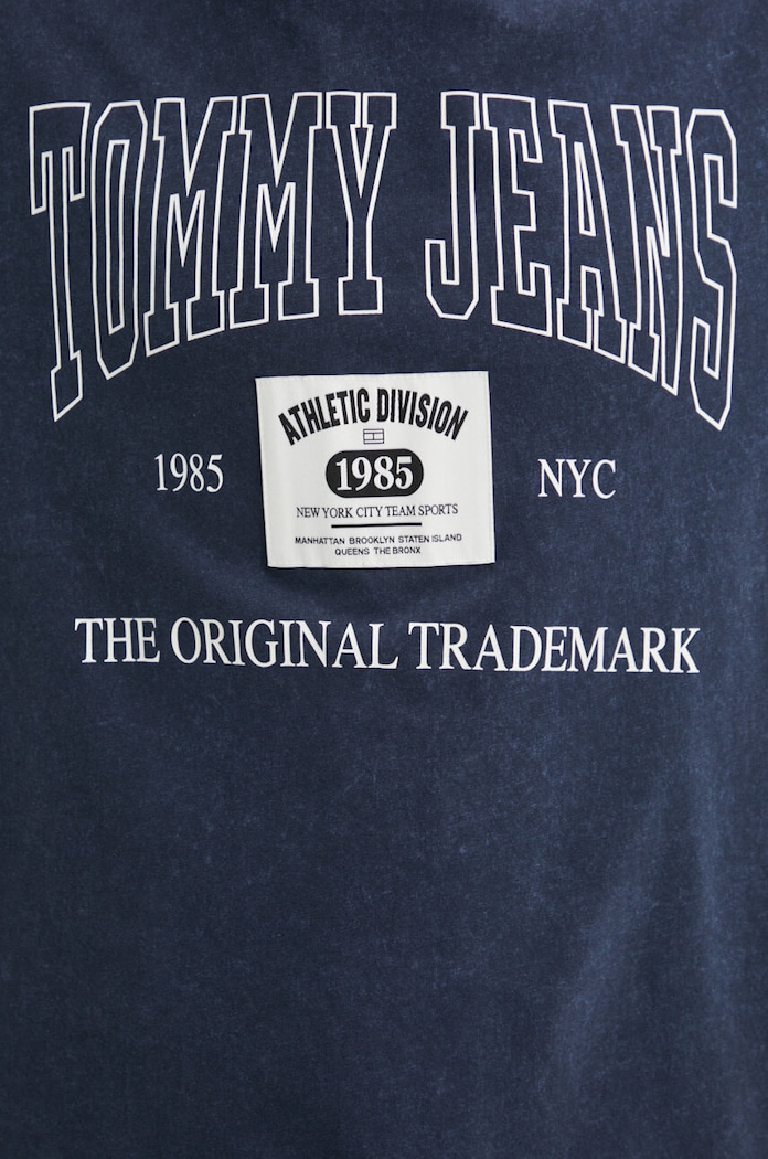 Pamučna majica Tommy Jeans DM0DM19198 mornarsko plava
