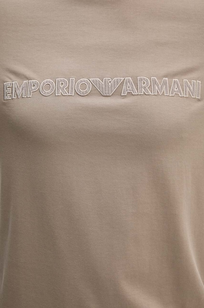 Emporio Armani t-shirt bawełniany 6D1T98.1JOCZ brązowy