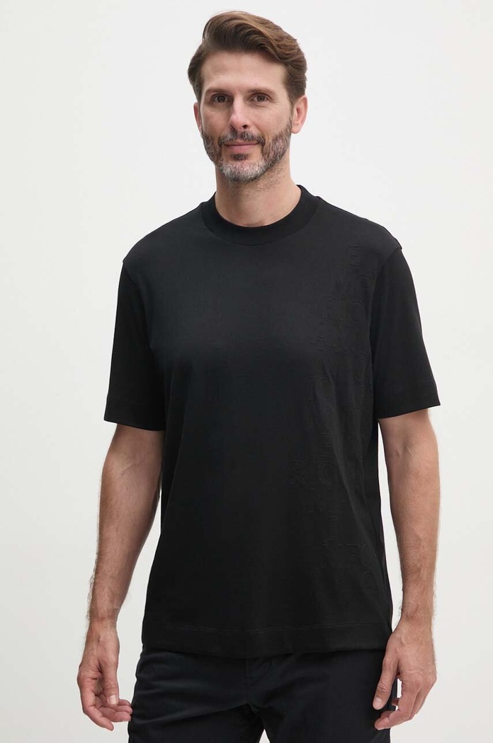 Emporio Armani t-shirt bawełniany aplikacja czarny 6D1TD1.1JPVZ