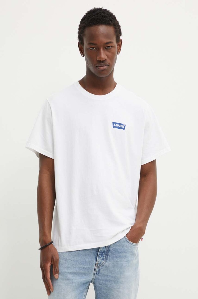 Levi's t-shirt bawełniany nadruk biały A2082