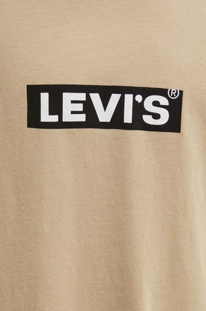 Bavlněné tričko Levi's A2082 béžová