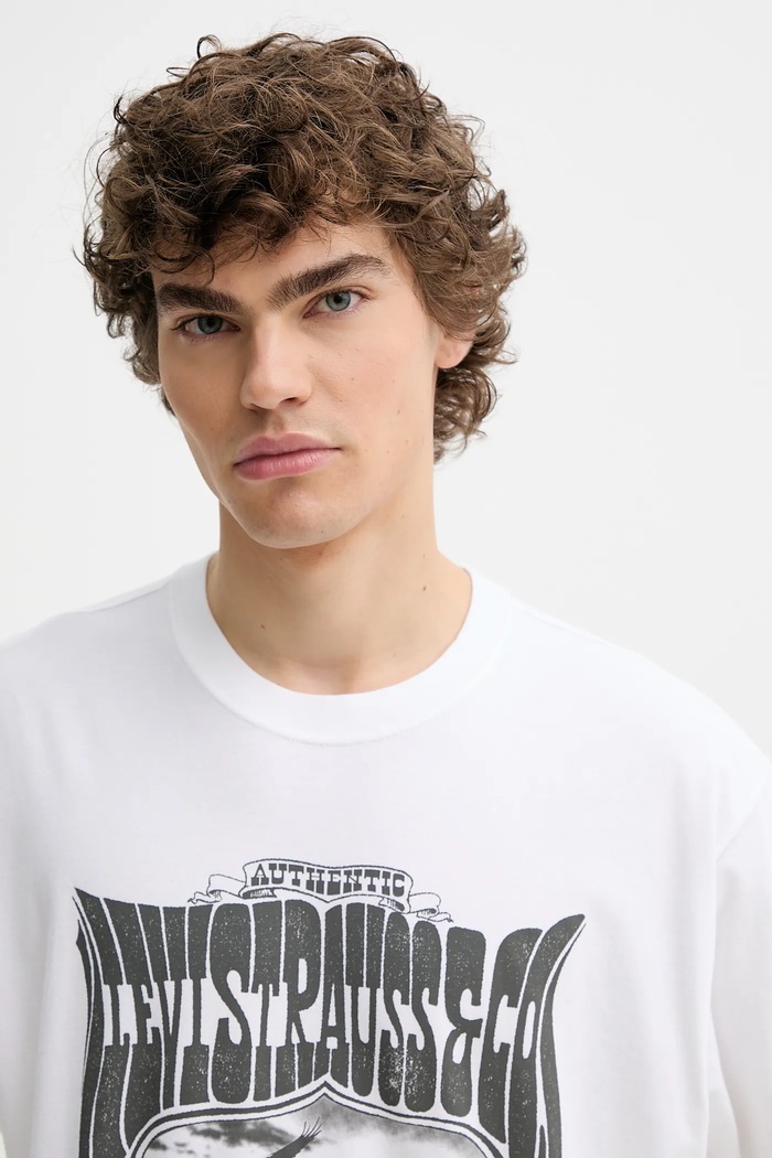 Levi's tricou pentru bărbați din bumbac VINTAGE FIT GRAPHIC alb 87373