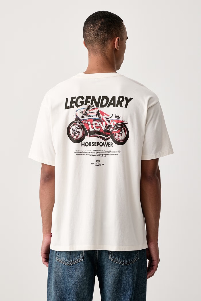 Levi's T-shirt męski bawełniany VINTAGE FIT GRAPHIC beżowy 87373