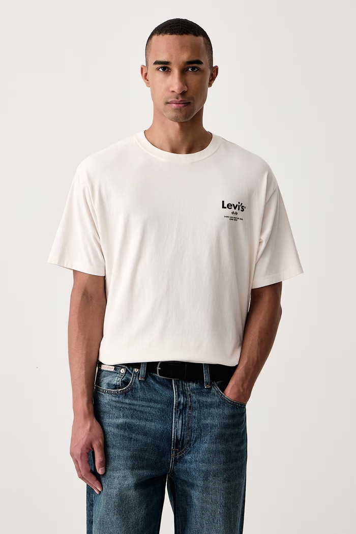 Odzież Levi's T-shirt męski bawełniany VINTAGE FIT GRAPHIC 87373 beżowy