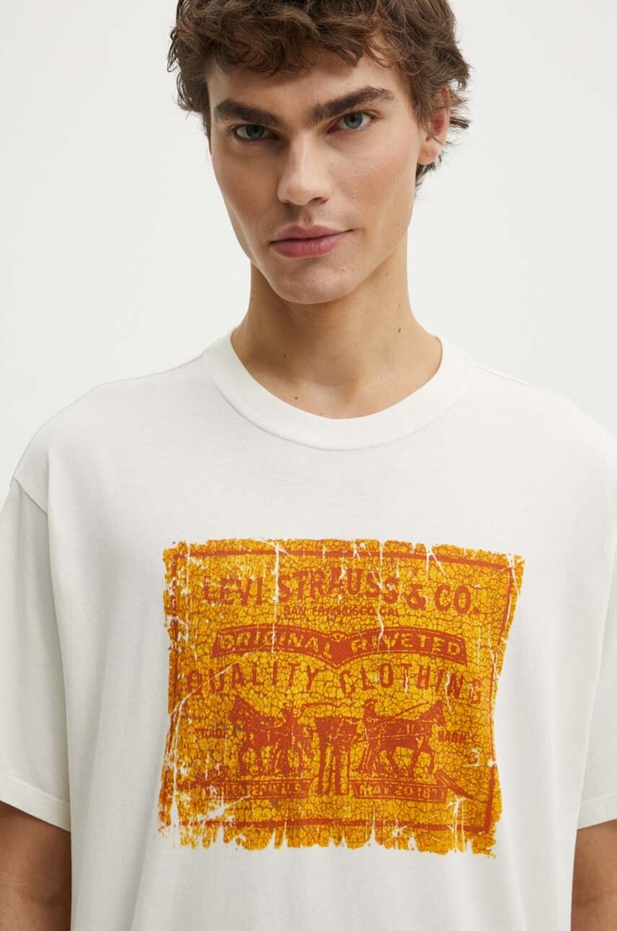 Levi's tričko pánské bavlněné VINTAGE FIT GRAPHIC béžová 87373