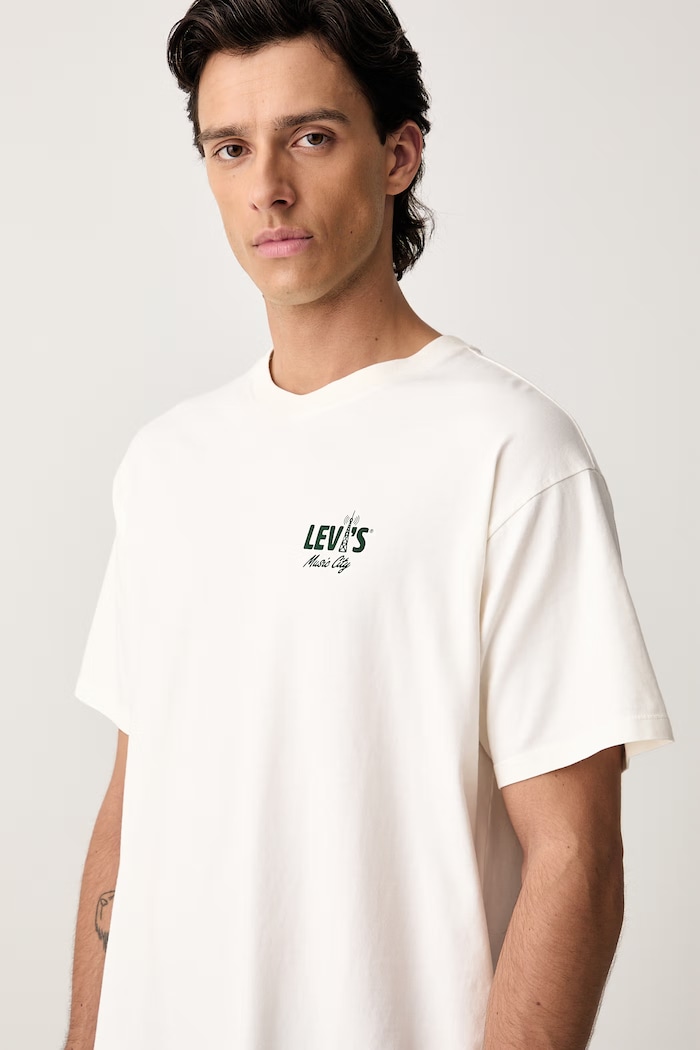 Levi's T-shirt męski bawełniany VINTAGE FIT GRAPHIC beżowy 87373