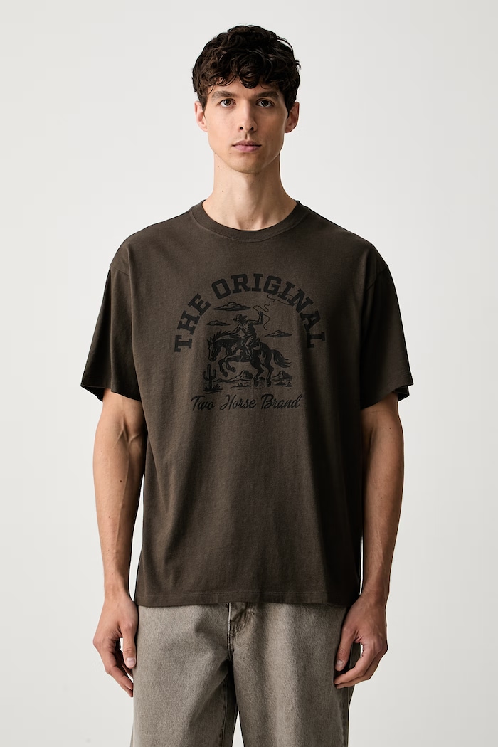 Levi's t-shirt ανδρικό βαμβακερό VINTAGE FIT GRAPHIC καφέ 87373