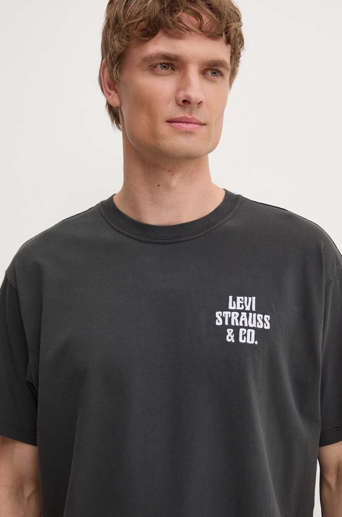 Levi's tricou pentru bărbați din bumbac VINTAGE FIT GRAPHIC gri 87373