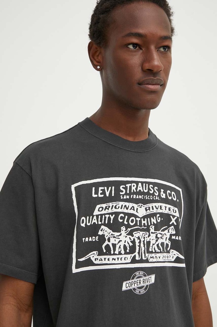 Levi's T-shirt męski bawełniany VINTAGE FIT GRAPHIC szary 87373