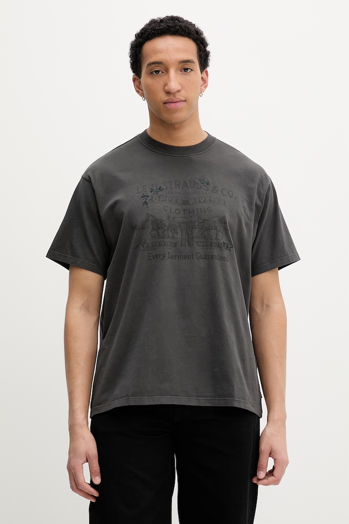 Levi's Tricou męski din bumbac VINTAGE FIT GRAPHIC gri 87373