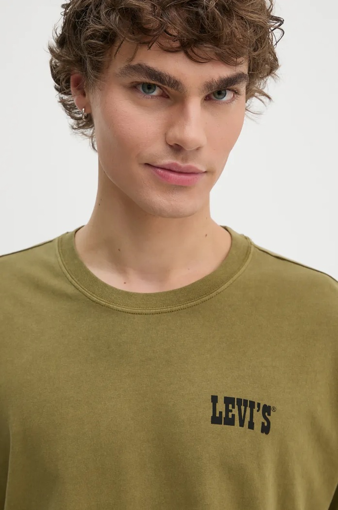 Îmbrăcăminte Levi's tricou pentru bărbați din bumbac VINTAGE FIT GRAPHIC 87373 verde