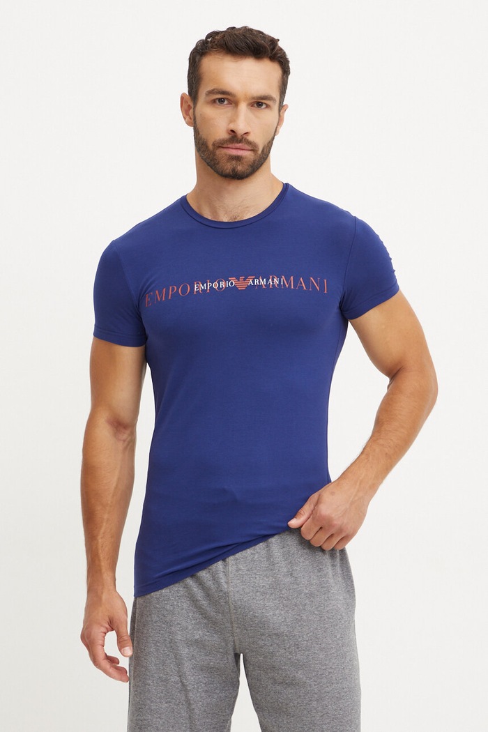 Majica lounge Emporio Armani Underwear 111035.4F729 mornarsko modra AW24
