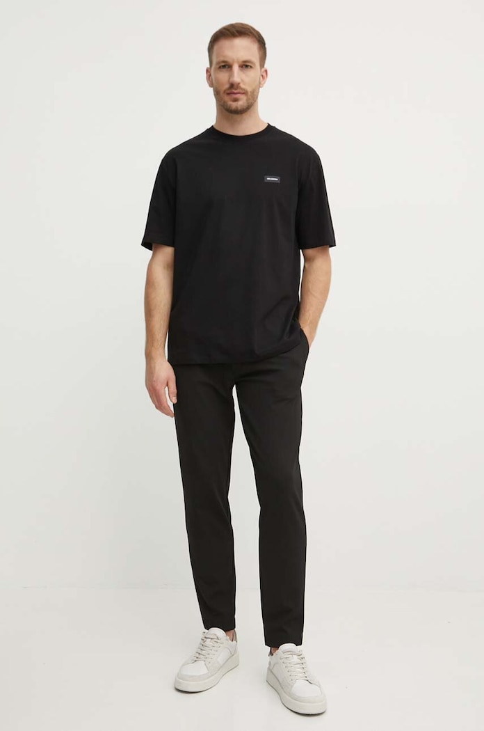 Βαμβακερό μπλουζάκι Karl Lagerfeld 245M2110 μαύρο AW24