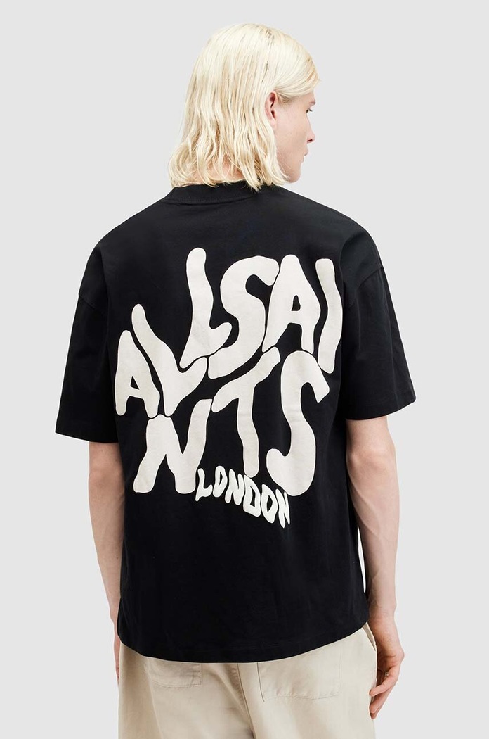 Bavlnené tričko AllSaints ORLANDO SS čierna M022PA
