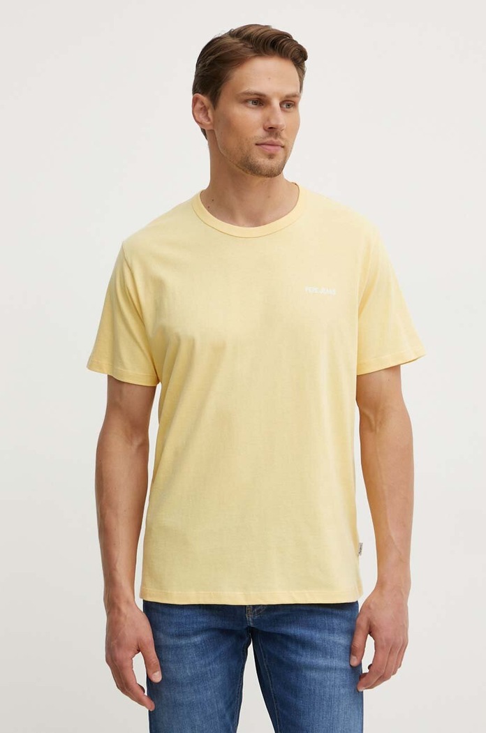 Pepe Jeans tricou din bumbac AARON galben PM509426