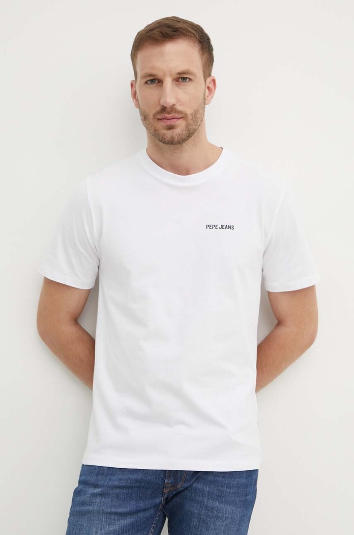 Oblečenie Bavlnené tričko Pepe Jeans ARMIND PM509642 biela