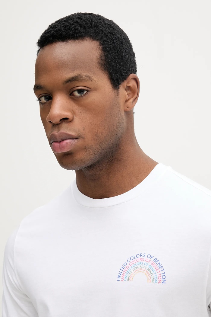 United Colors of Benetton t-shirt bawełniany biały 3I1XU1096
