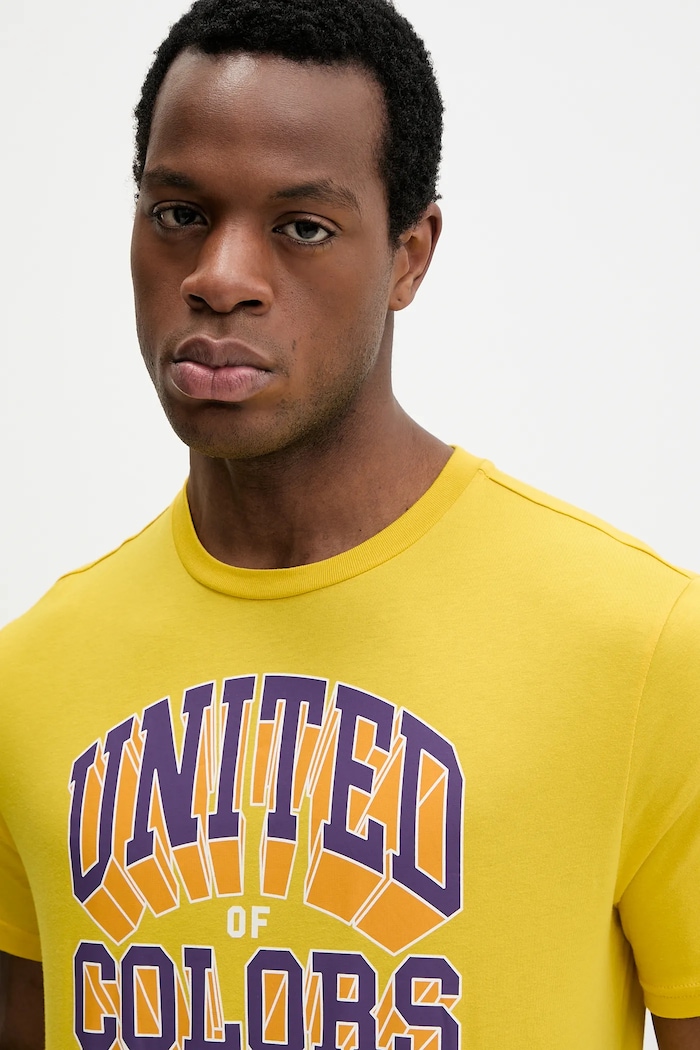 Bavlnené tričko United Colors of Benetton žltá 3I1XU1096