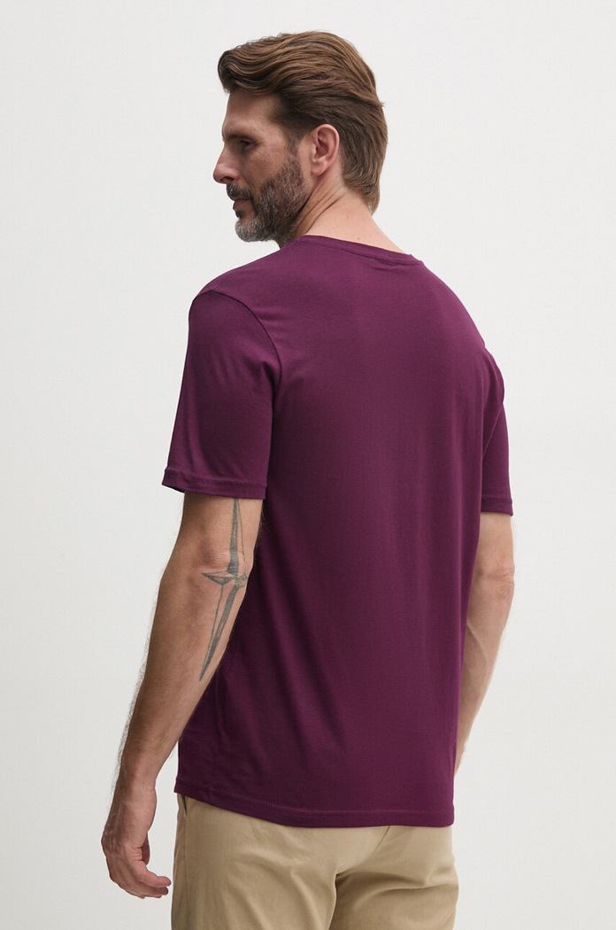 Odzież United Colors of Benetton t-shirt bawełniany 3I1XU1096 fioletowy