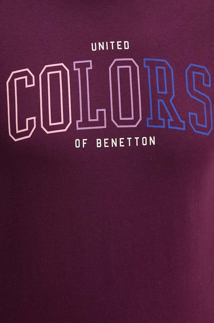 United Colors of Benetton t-shirt bawełniany 3I1XU1096 fioletowy