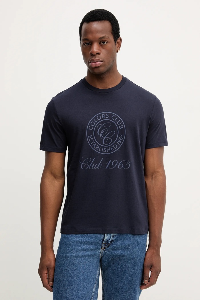 United Colors of Benetton t-shirt bawełniany granatowy 3I1XU1096
