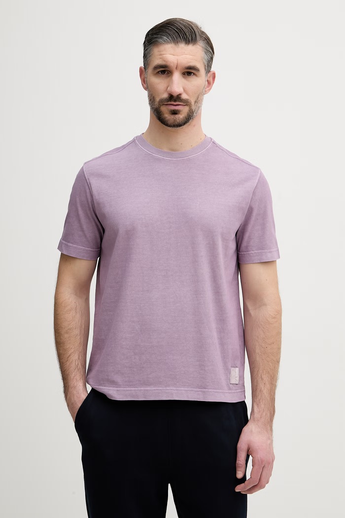 United Colors of Benetton T-shirt męski bawełniany fioletowy 3ZITU1098