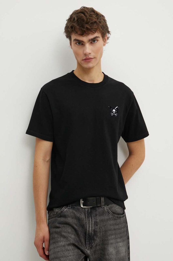 The Kooples t-shirt bawełniany regular czarny HTSC29028K