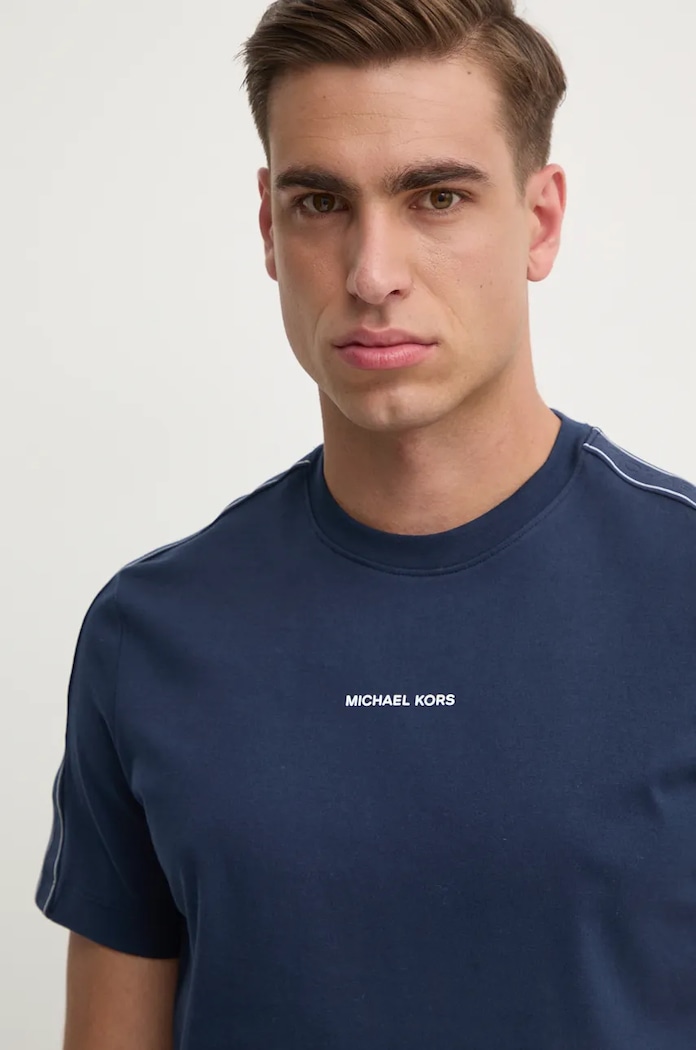Bavlnené tričko Michael Kors tmavomodrá CT4524E1V2