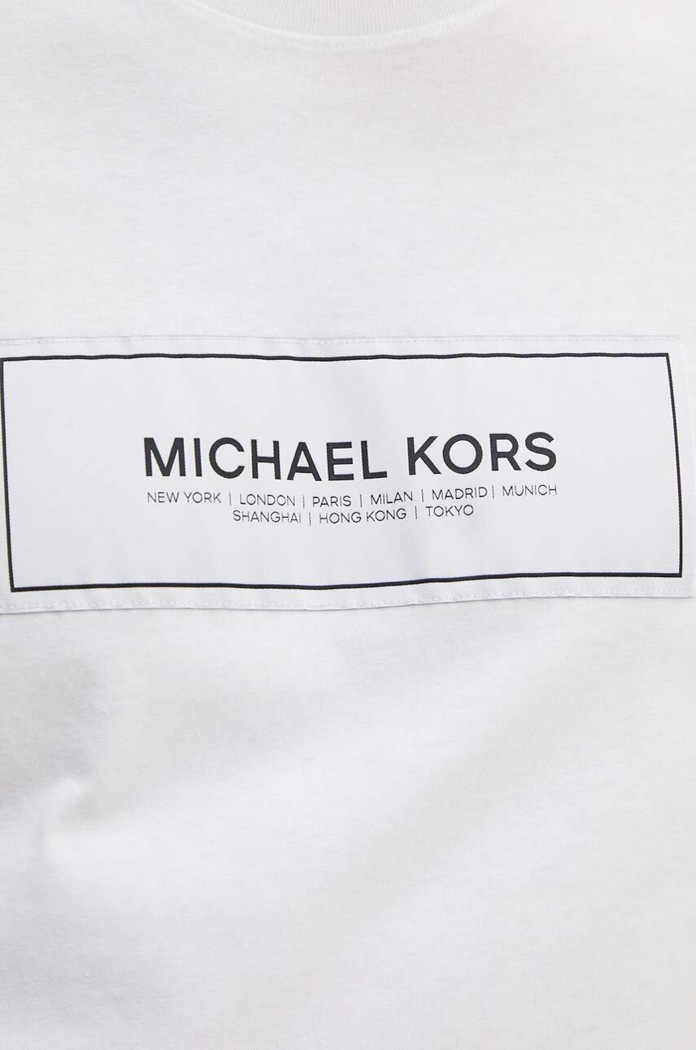 Bavlněné tričko Michael Kors bílá CT4525L1V2