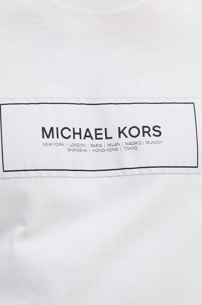 Bavlněné tričko Michael Kors bílá CT4525L1V2