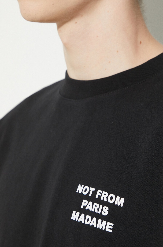 Бавовняна футболка Drôle de Monsieur Le T-Shirt Slogan PERM.TS203.CO002.BL