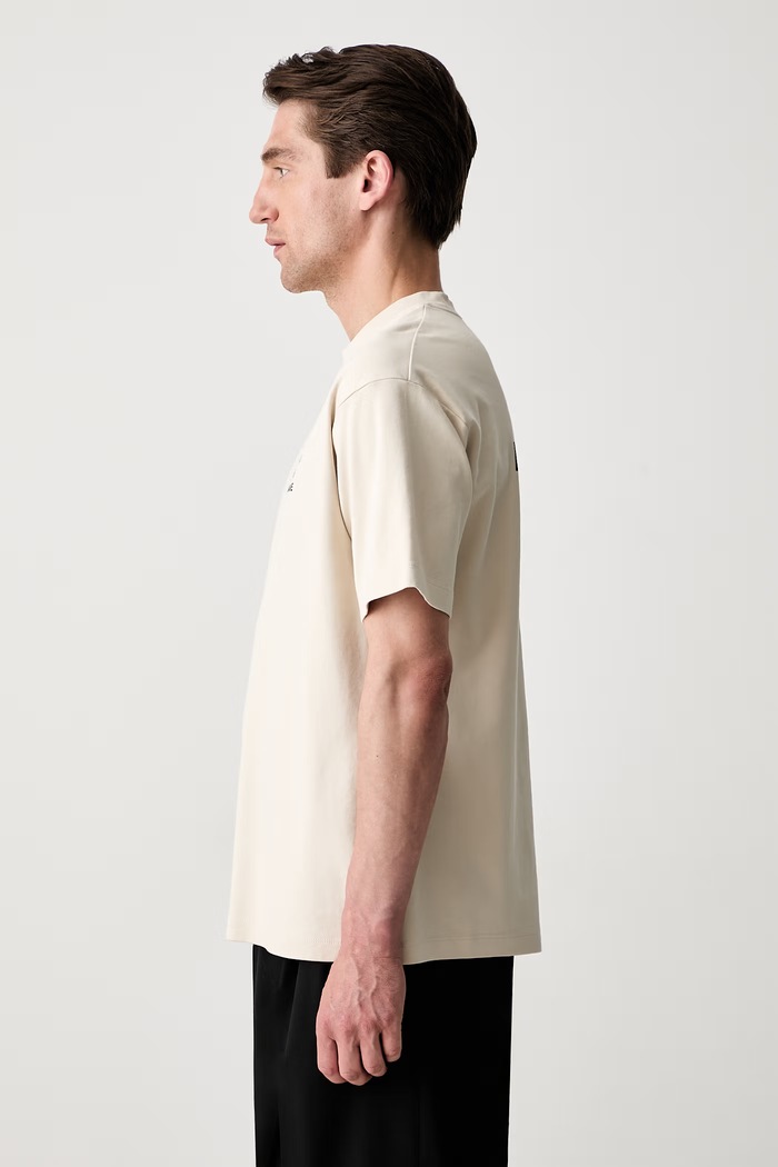 Clothing Drôle de Monsieur Le T-Shirt Slogan t-shirt cotton Men's PERM.TS203.CO002.MT beige