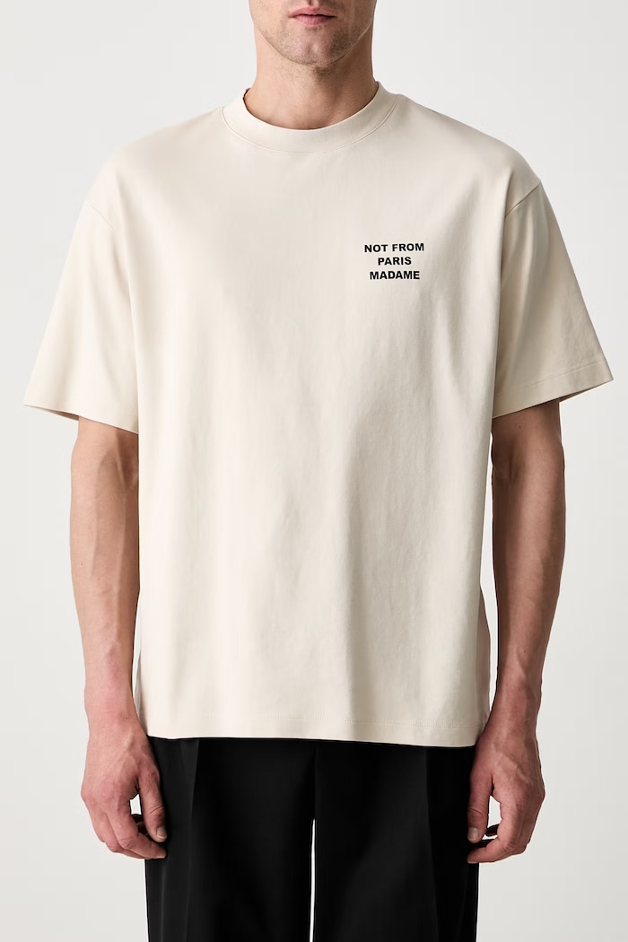 Drôle de Monsieur Le T-Shirt Slogan t-shirt cotton Men's beige PERM.TS203.CO002.MT