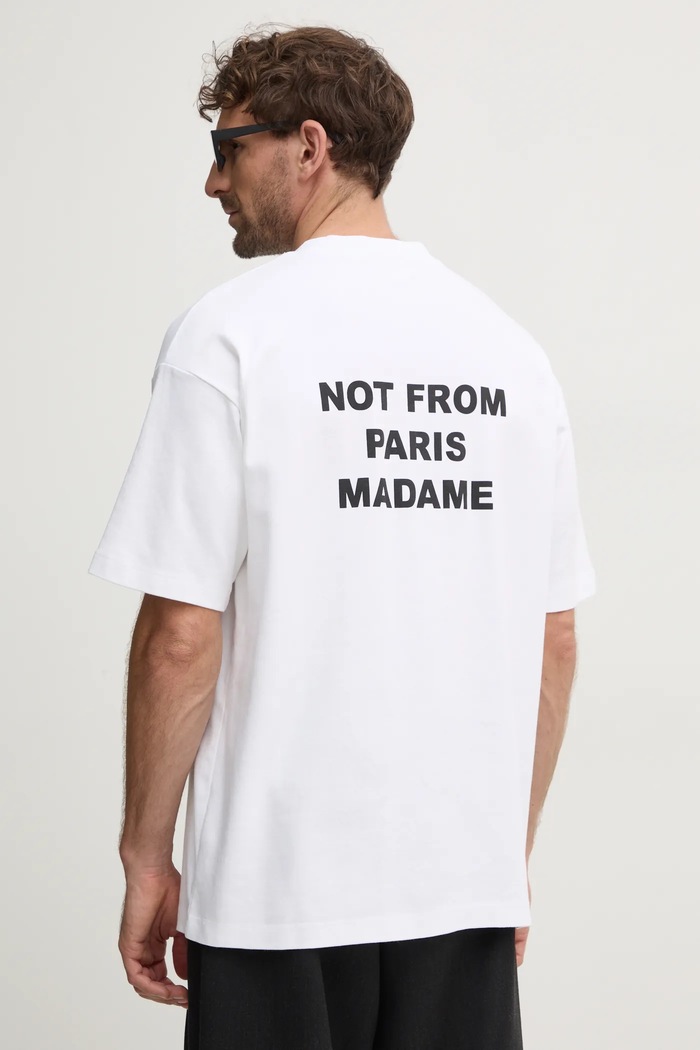 Drôle de Monsieur t-shirt bawełniany Le T-Shirt Slogan nadruk biały PERM.TS203.CO002.OPW