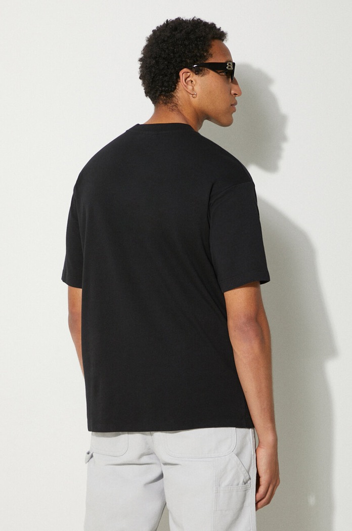 Abbigliamento Drôle de Monsieur t-shirt in cotone Le T-Shirt Slogan Classique PERM.TS202.CO002.BL nero