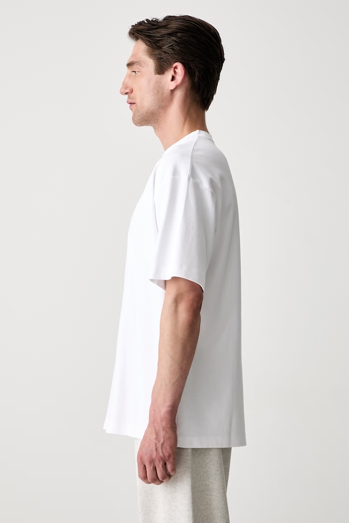 Drôle de Monsieur Le T-Shirt Slogan Classique T-shirt bawełniany męski PERM.TS202.CO002.OPW biały AA00