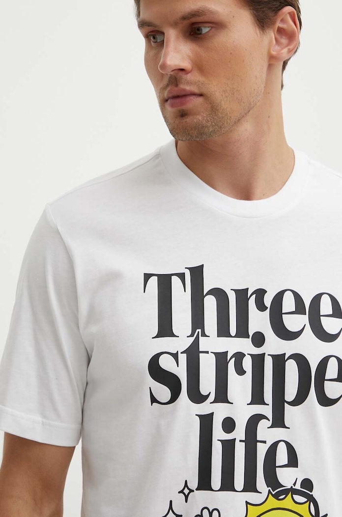 adidas t-shirt bawełniany biały IY0727