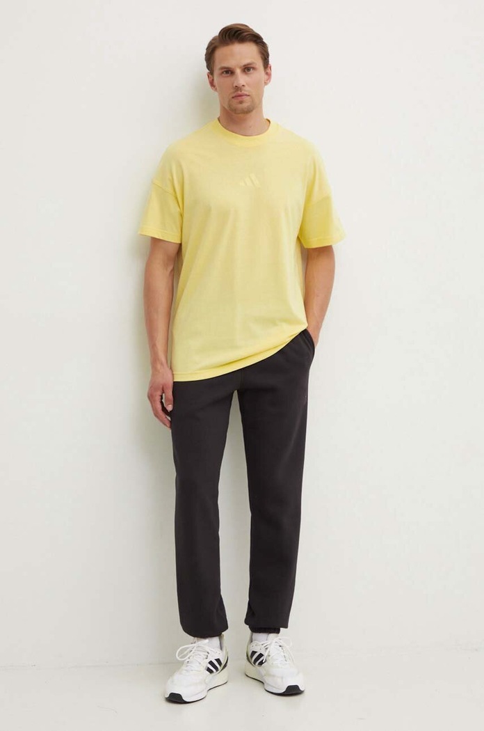 Bavlněné tričko adidas All SZN IY4141 žlutá AW24