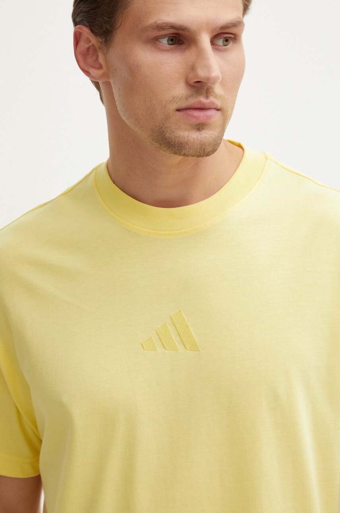Bavlněné tričko adidas All SZN žlutá IY4141