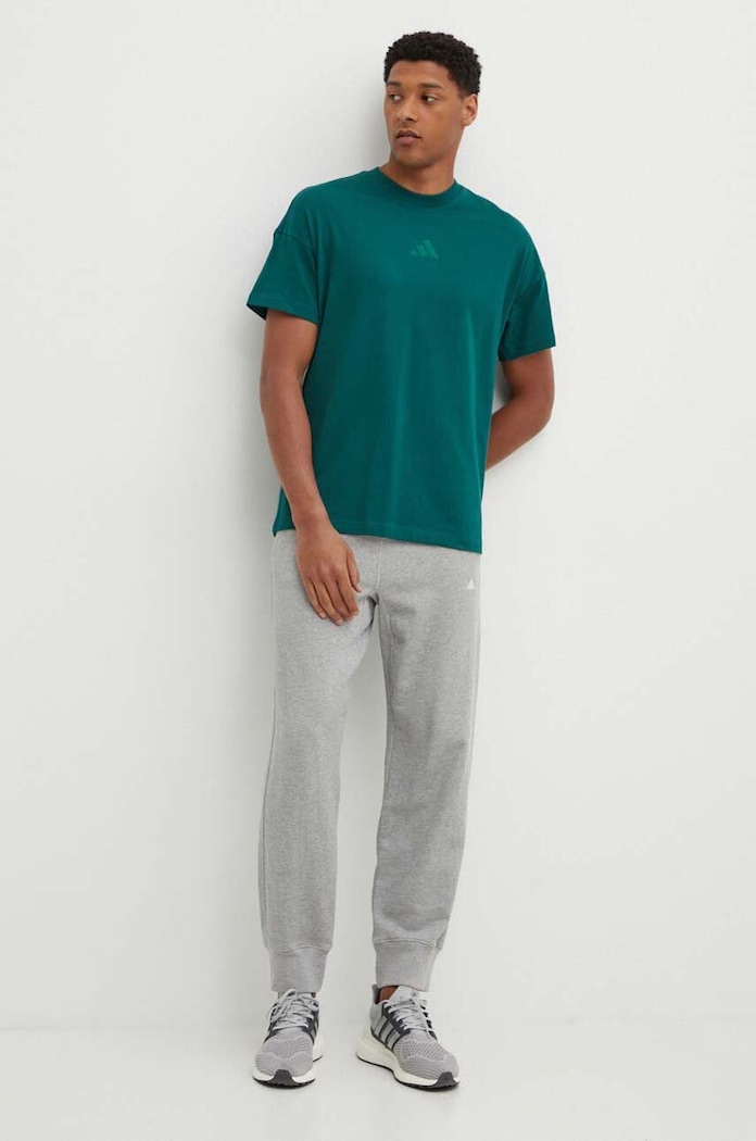 Βαμβακερό μπλουζάκι adidas All SZN IY4143 πράσινο AW24