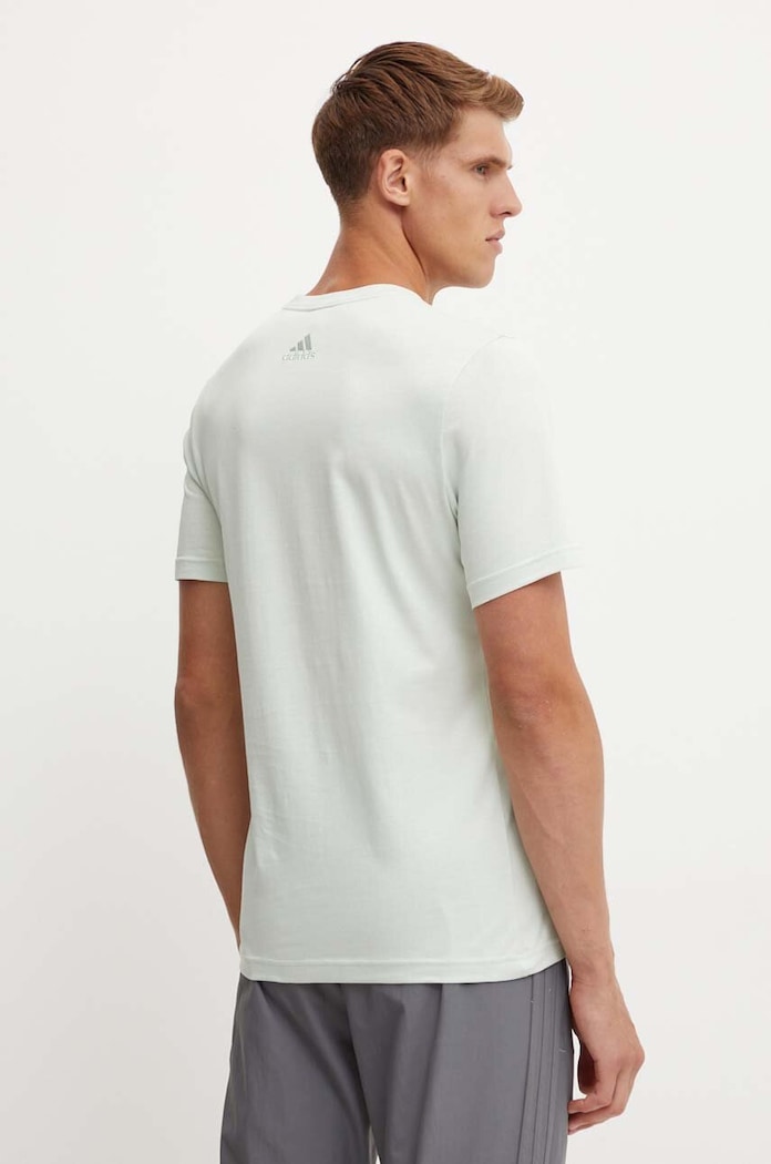Odzież adidas t-shirt bawełniany Essentials IZ4767 zielony