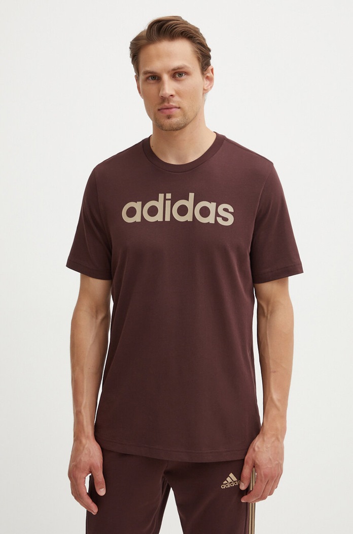 Бавовняна футболка adidas Essentials бавовна коричневий IZ4768